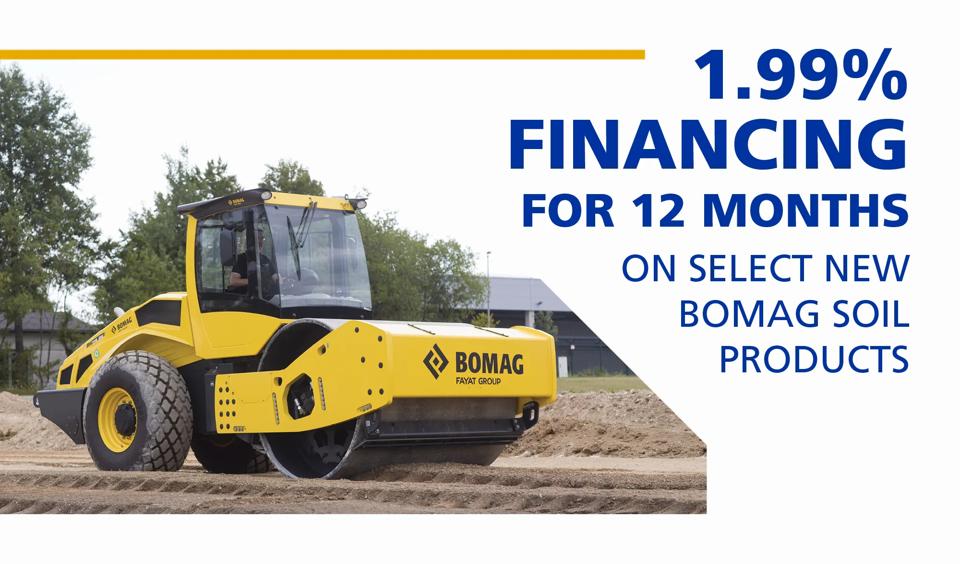 1.99% Financing for 12 Months on BOMAG Soil Equipment