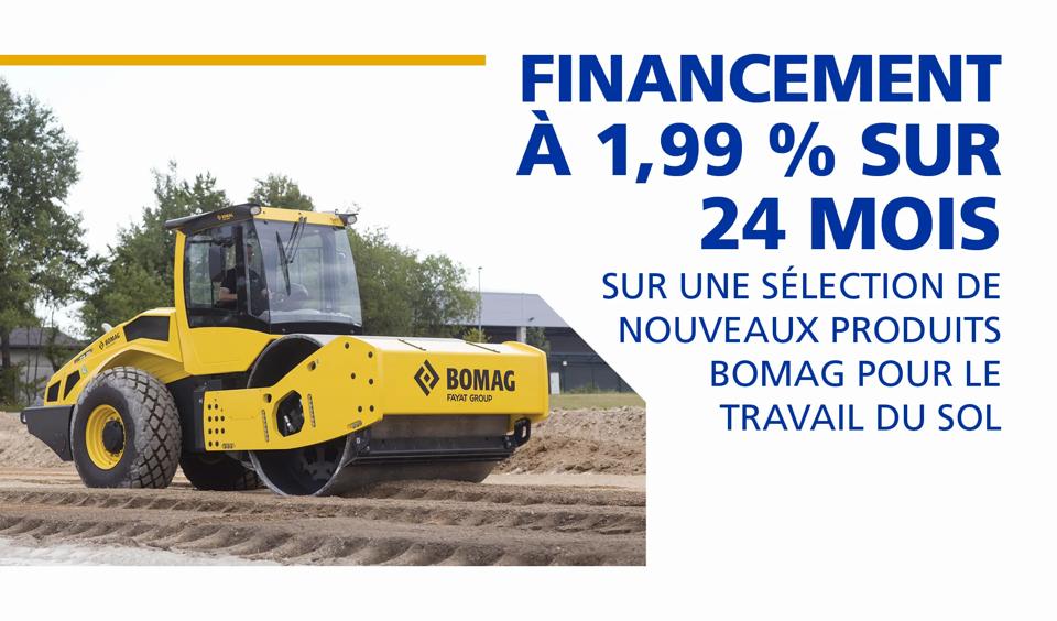 Financement à 1,99 % sur 12 mois sur une sélection de nouveaux équipements de travail du sol BOMAG