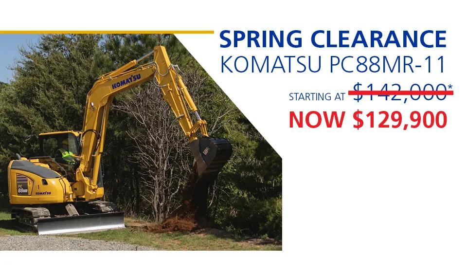 Komatsu PC88MR Mini Excavator Spring Clearance